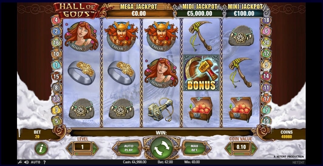 Hall of Gods Free Spin
