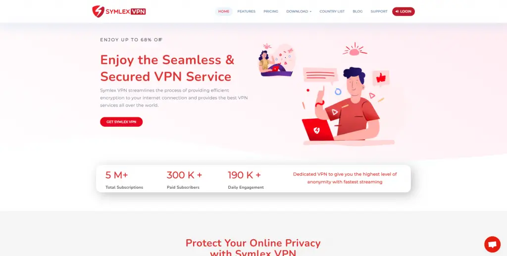 Symlex VPN Website Screenshot